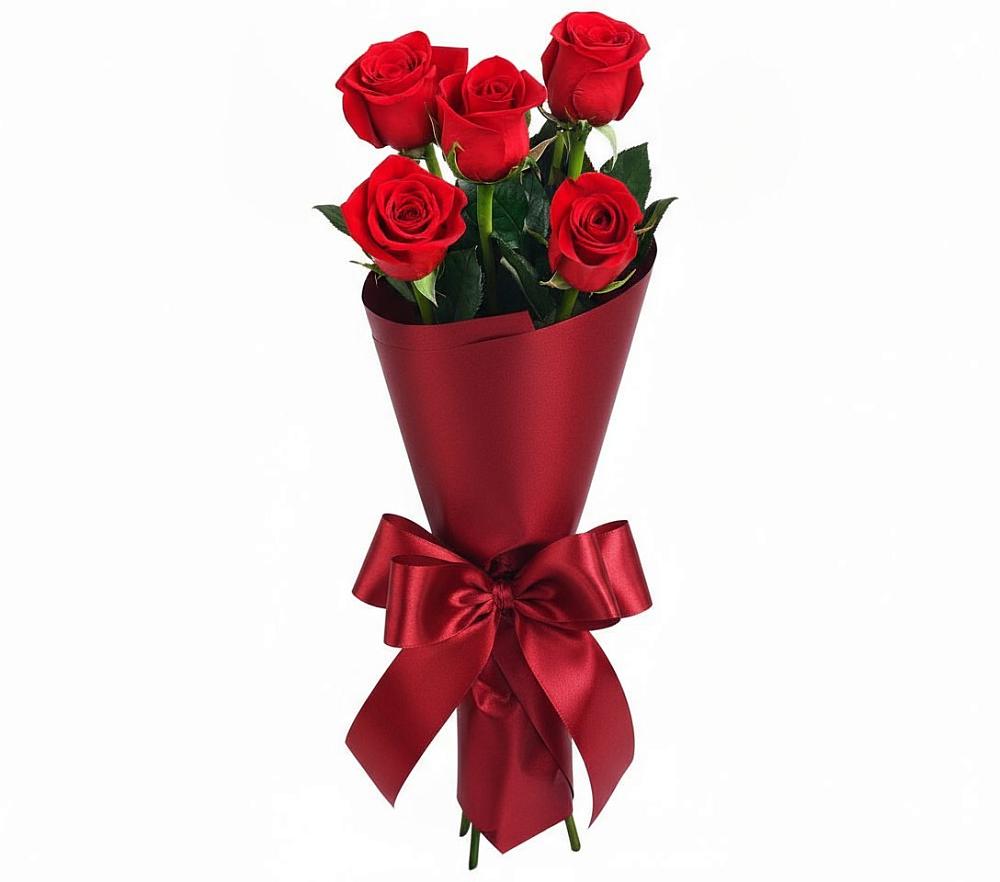 Букет 5 Красных роз Эдлесс Лав в Передовой