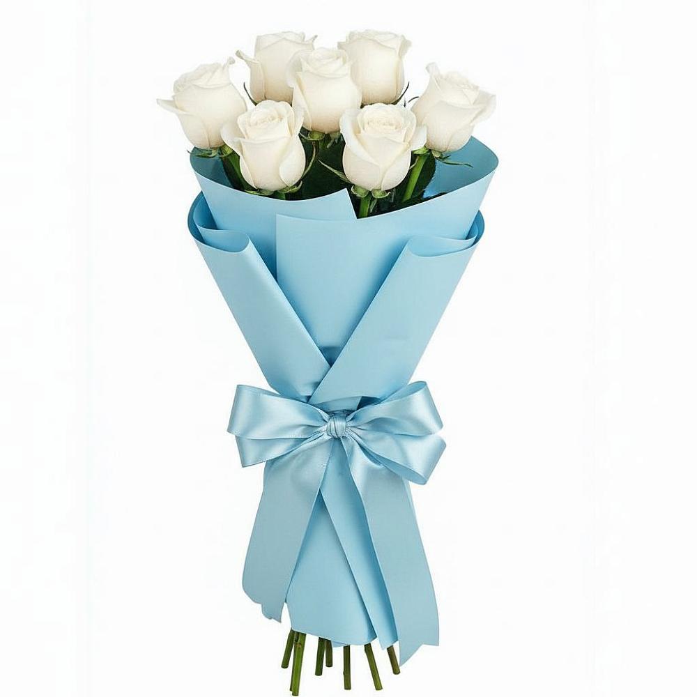 Букет 7 белых роз Проуд в Передовой