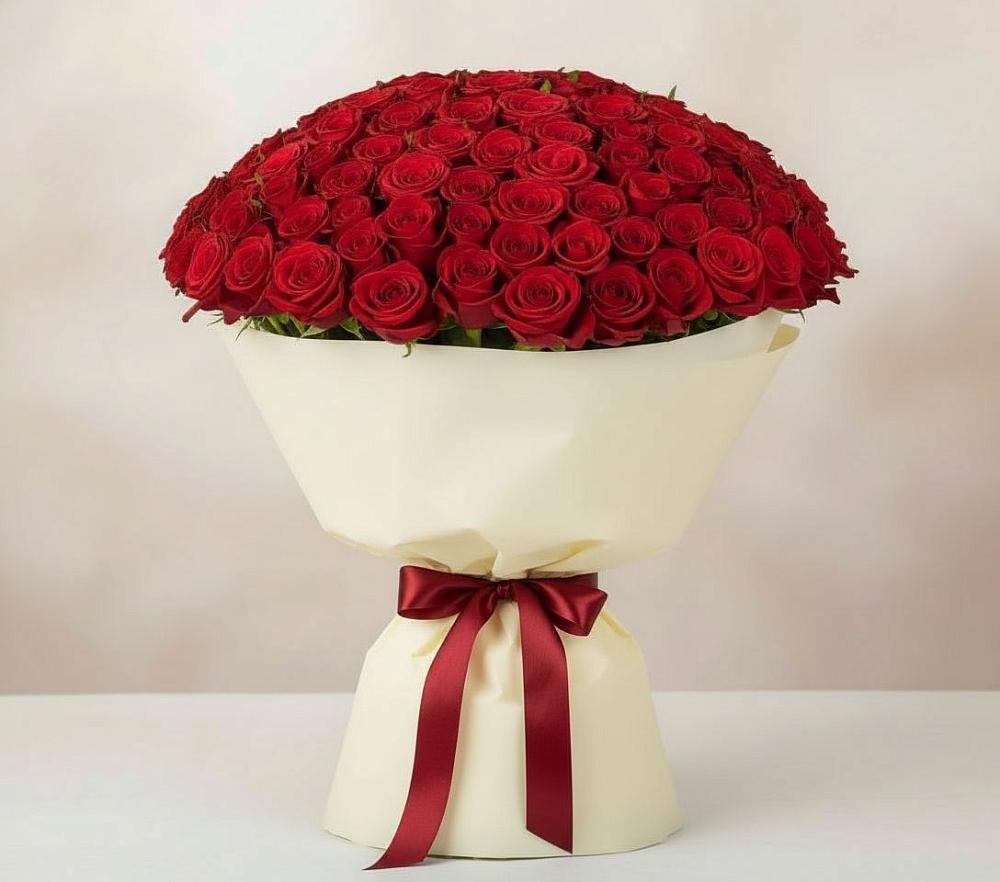 Букет 101 Красная роза Милано в Передовой