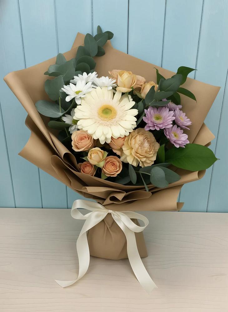 Букет цветов из: Герберы и Хризантемы в Передовой
