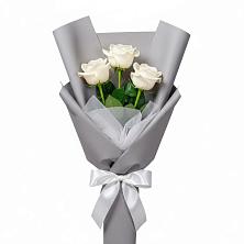 Букет 3 белые розы в Передовой