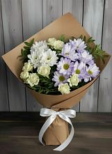 Букет цветов из:  Хризантемы и Розы в Передовой