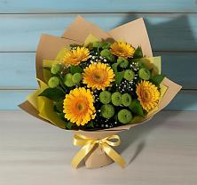 Букет цветов из:  Герберы и Хризантемы в Передовой