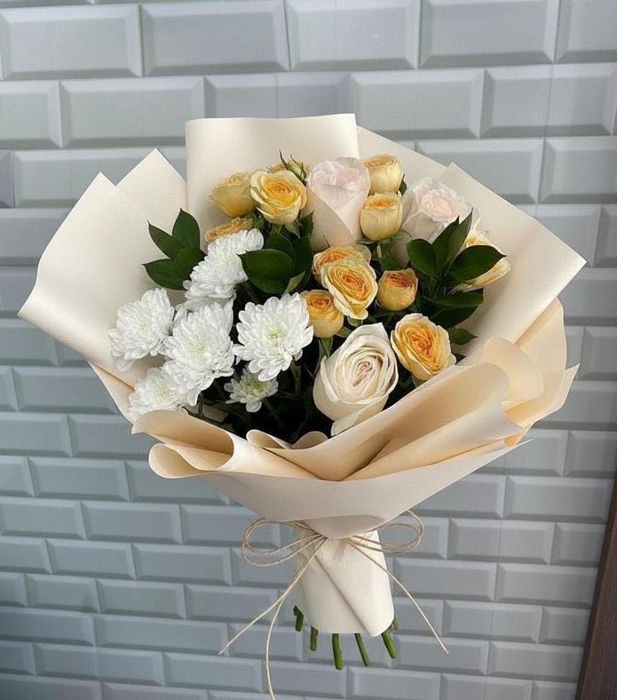 Букет цветов из: Розы и Хризантемы в Передовой