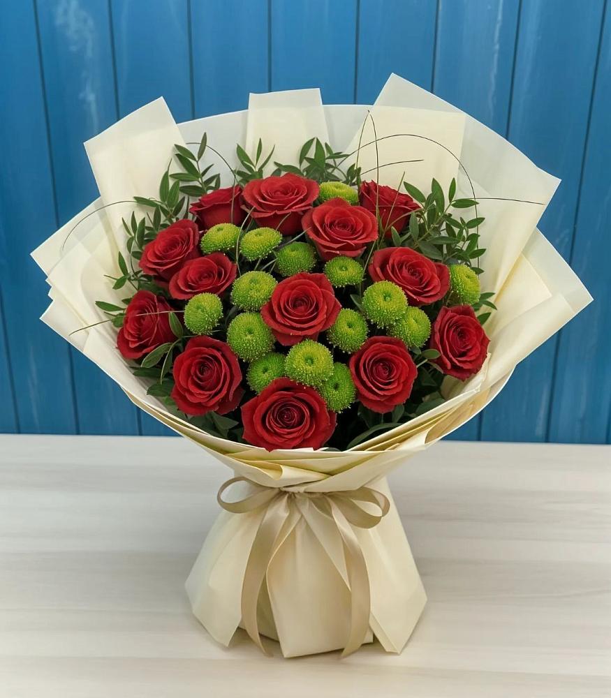 Букет цветов из: Розы и Хризантемы в Передовой