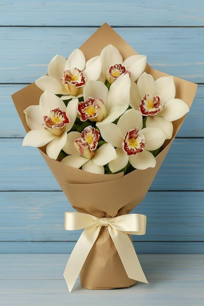 Букет цветов из: Орхидеи и Розы в Передовой