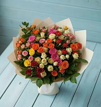 Букет Микс из разноцветных кустовых роз #REPLACE_PRED# Передовой